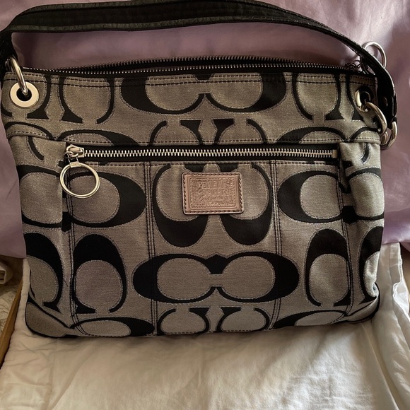Coach Handbags - Coach Poppy Black and Gray with Purple Lining Coach Poppy Women's Bag